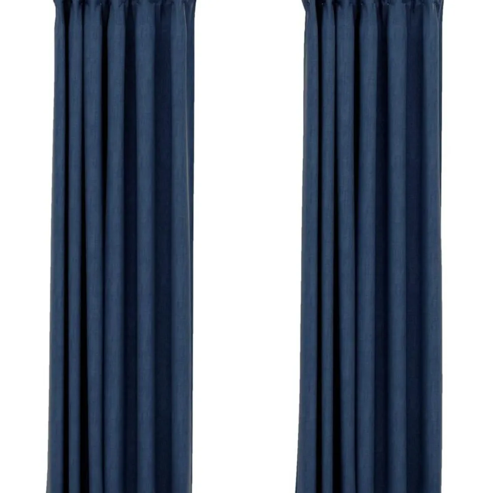 Pellavamaiset pimennysverhot koukuilla 2 kpl 140x245 cm