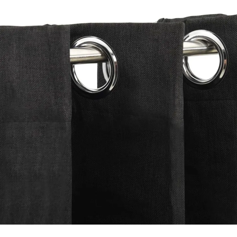 Pellavamaiset pimennysverhot 2 kpl antrasiitti 140x225 cm