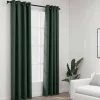 Pellavamaiset pimennysverhot renkailla 2kpl vihreä 140x225cm
