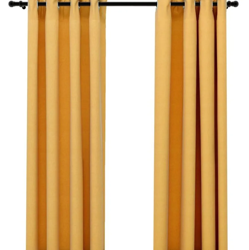 Pellavamaiset pimennysverhot renkailla 2kpl 140x175 cm