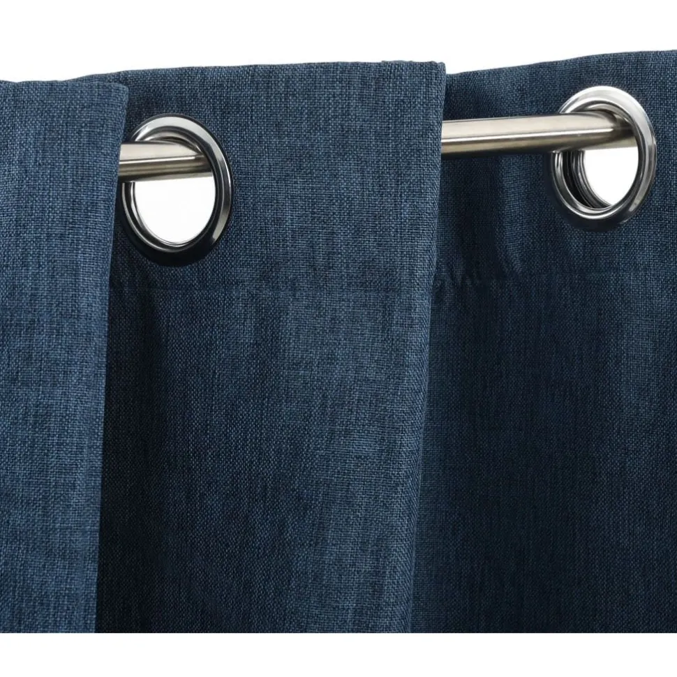 Pellavamaiset pimennysverhot renkailla 2 kpl 140x175 cm