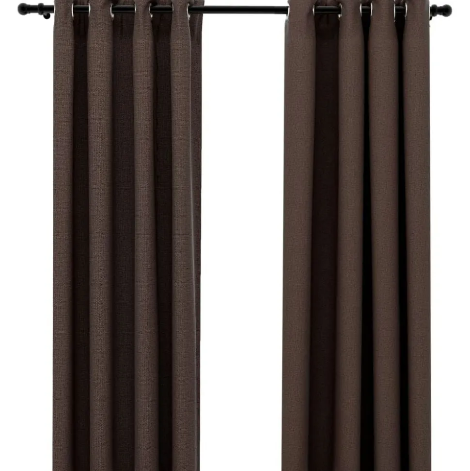 Pellavamaiset pimennysverhot renkailla 2kpl 140x175cm