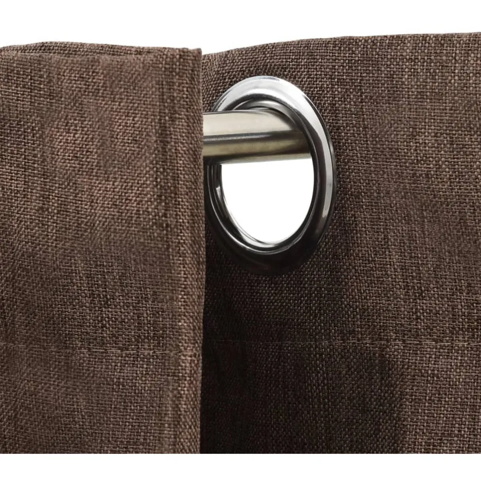 Pellavamaiset pimennysverhot renkailla 2kpl 140x175cm