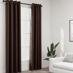 Pellavamaiset pimennysverhot renkailla 2kpl 140x225cm
