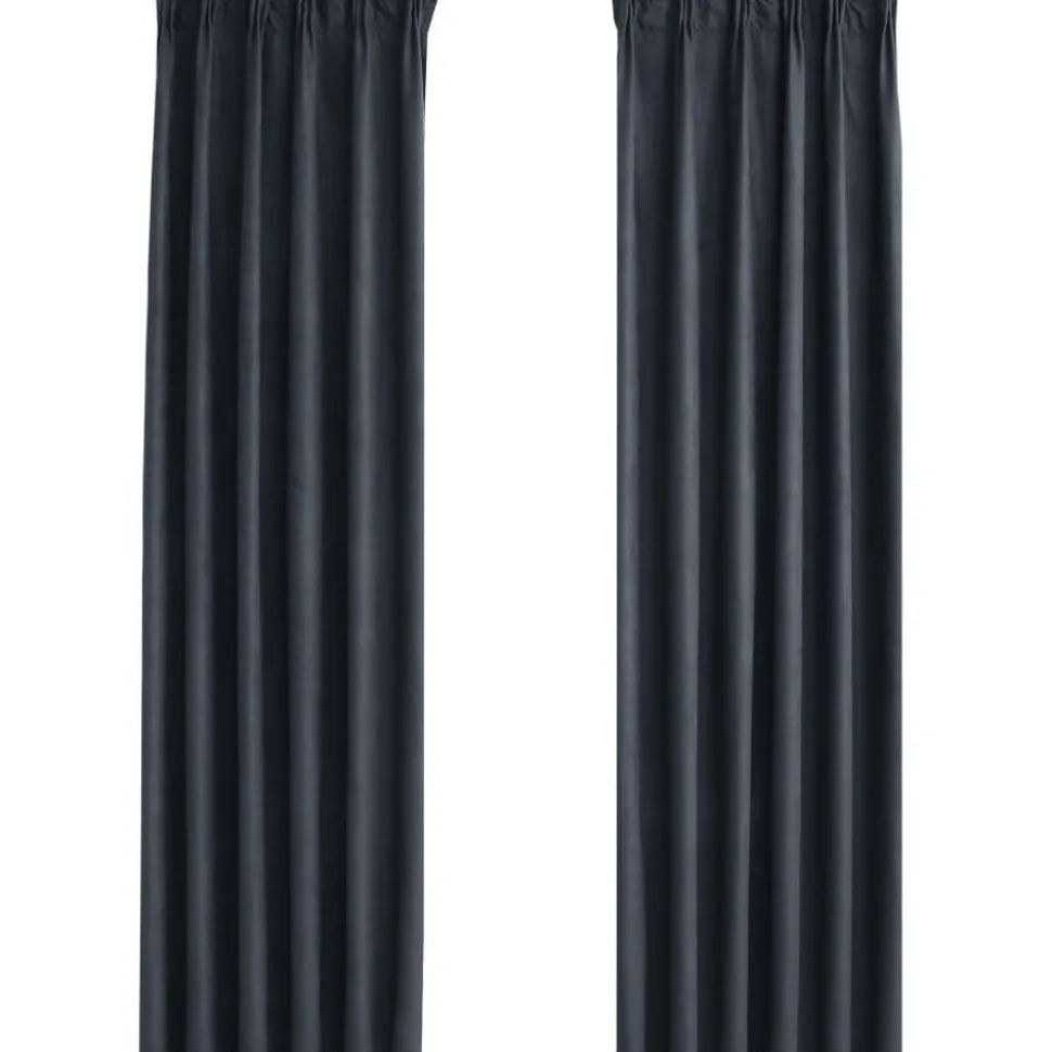 Pimennysverhot koukuilla 2 kpl antrasiitti 140x225 cm