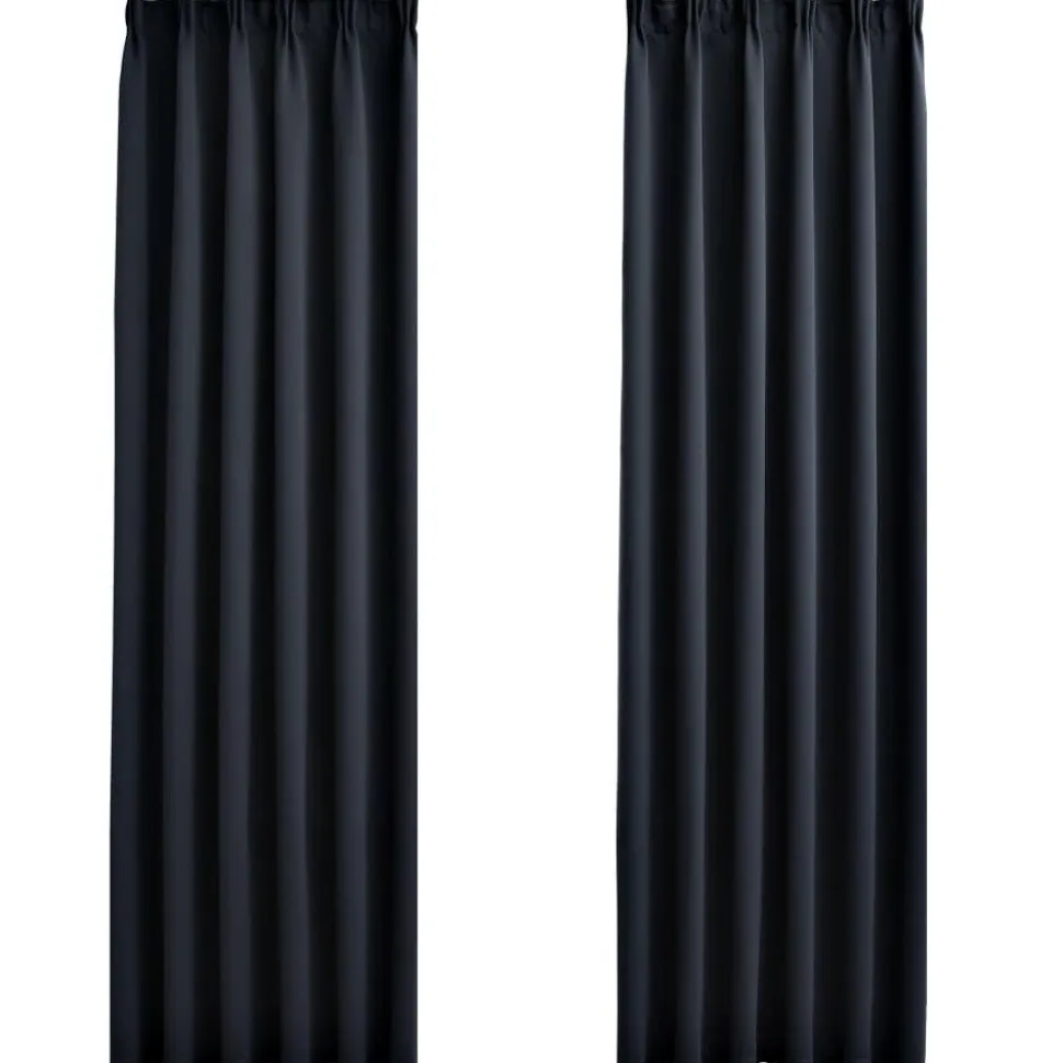 Pimennysverhot koukuilla 2 kpl antrasiitti 140x225cm