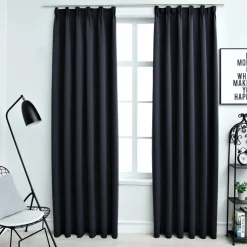 Pimennysverhot koukuilla 2 kpl antrasiitti 140x175cm