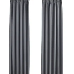 Pimennysverhot koukuilla 2 kpl harmaa 140x175cm