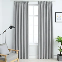 Pimennysverhot koukuilla 2 kpl harmaa 140x175 cm