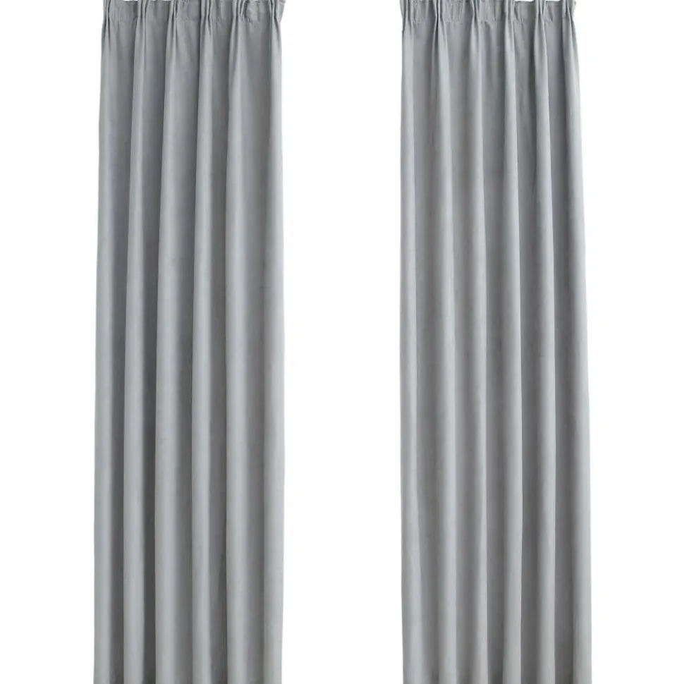 Pimennysverhot koukuilla 2 kpl harmaa 140x175 cm