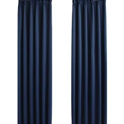 Pimennysverhot koukuilla 2 kpl sininen 140x245 cm