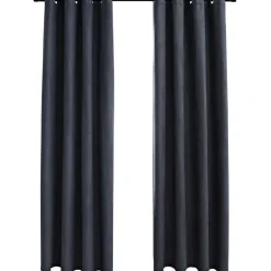 Pimennysverhot metallirenkailla 2 kpl antrasiitti 140x175 cm