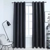Pimennysverhot metallirenkailla 2 kpl antrasiitti 140x225 cm