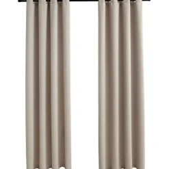 Pimennysverhot metallirenkailla 2 kpl beige 140x225 cm