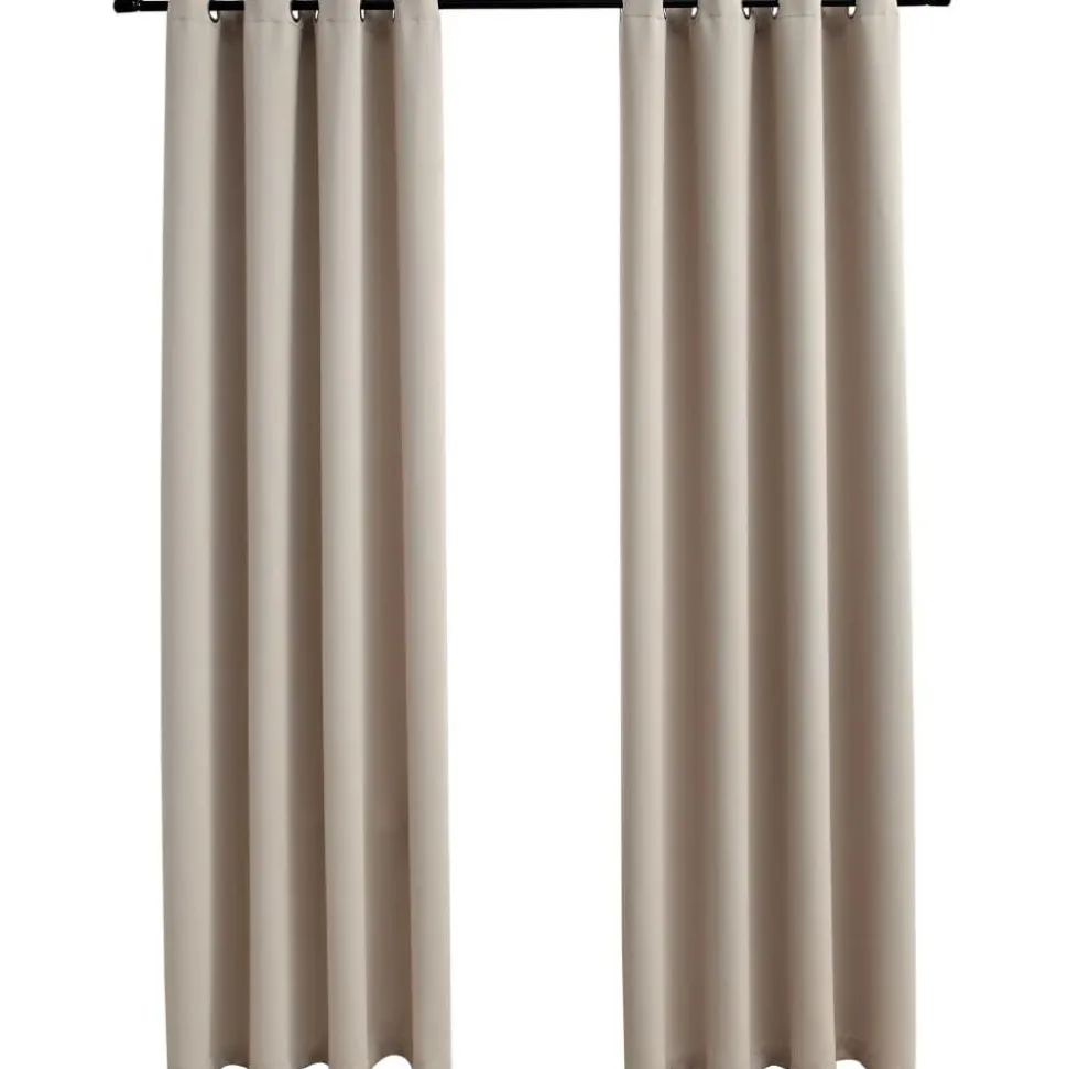 Pimennysverhot metallirenkailla 2 kpl beige 140x225 cm