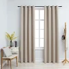 Pimennysverhot metallirenkailla 2 kpl beige 140x245 cm