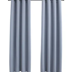 Pimennysverhot metallirenkailla 2 kpl harmaa 140x175cm
