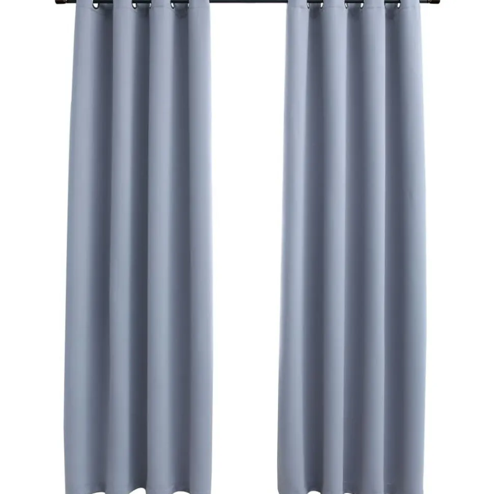Pimennysverhot metallirenkailla 2 kpl harmaa 140x175cm