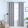 Pimennysverhot metallirenkailla 2 kpl harmaa 140x175 cm