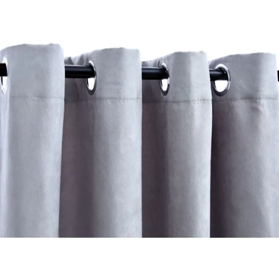 Pimennysverhot metallirenkailla 2 kpl harmaa 140x175 cm