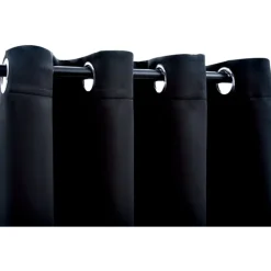 Pimennysverhot metallirenkailla 2 kpl musta 140x225 cm
