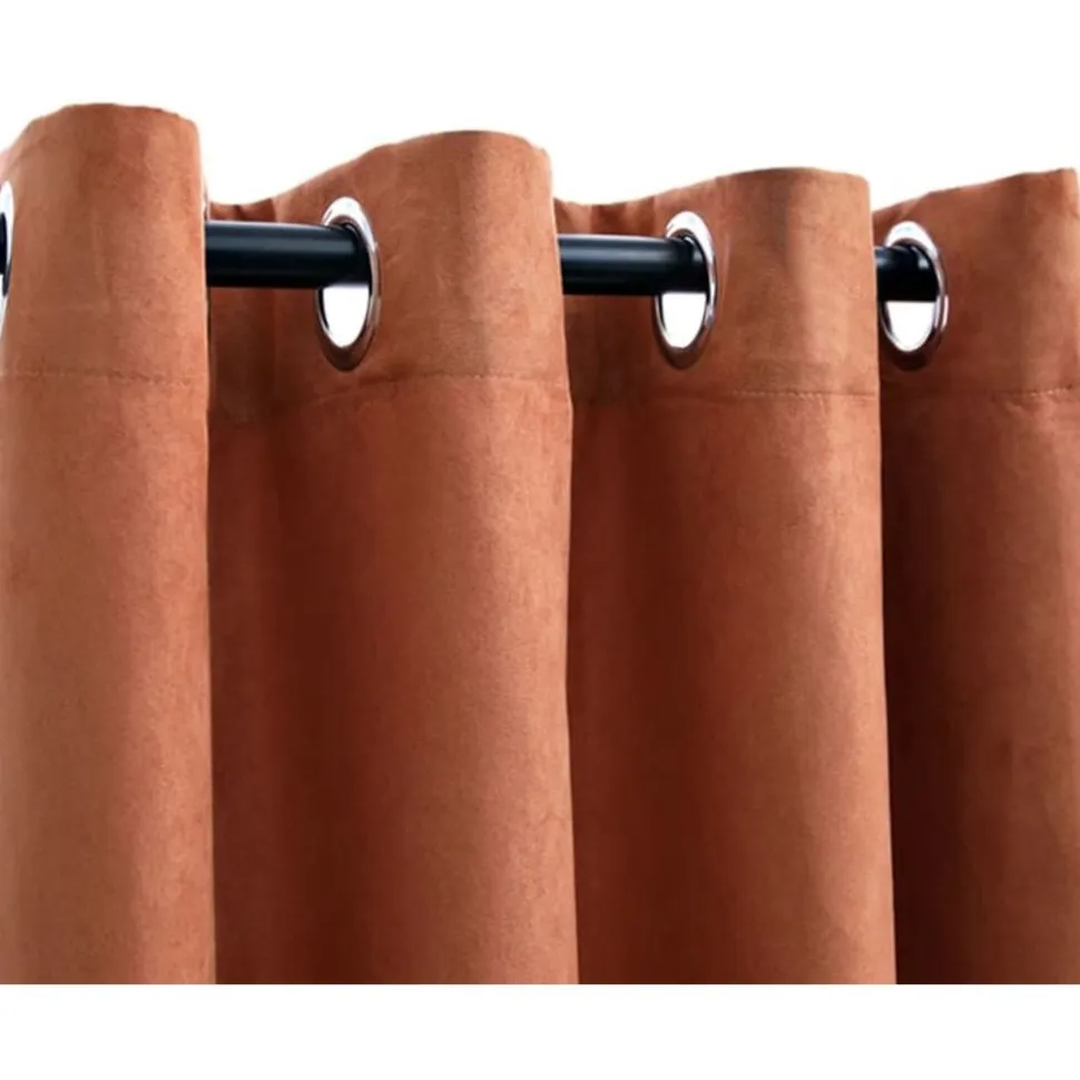 Pimennysverhot metallirenkailla 2 kpl ruoste 140x175 cm
