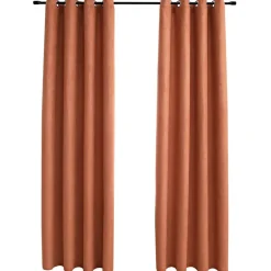 Pimennysverhot metallirenkailla 2 kpl ruoste 140x245 cm