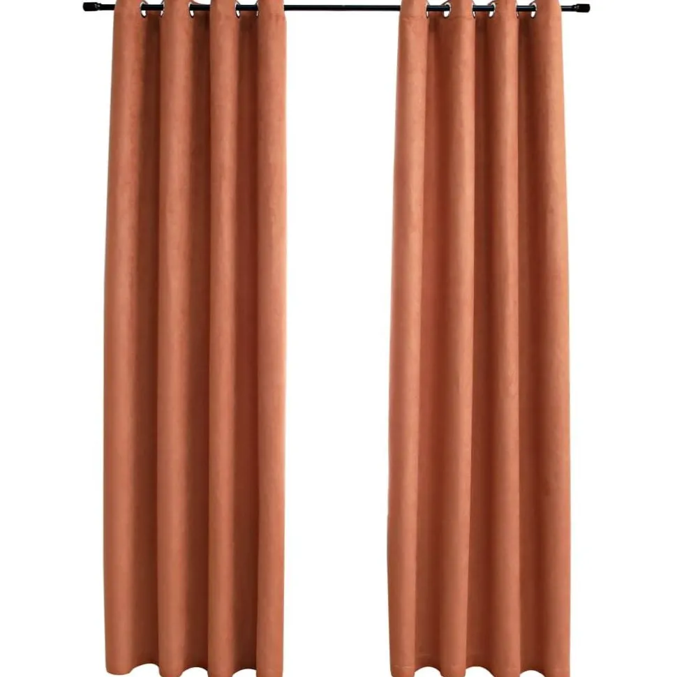 Pimennysverhot metallirenkailla 2 kpl ruoste 140x245 cm