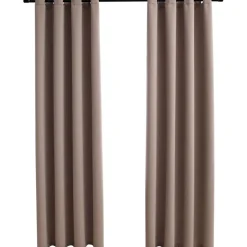 Pimennysverhot metallirenkailla 2kpl ruskeanharmaa 140x245 cm