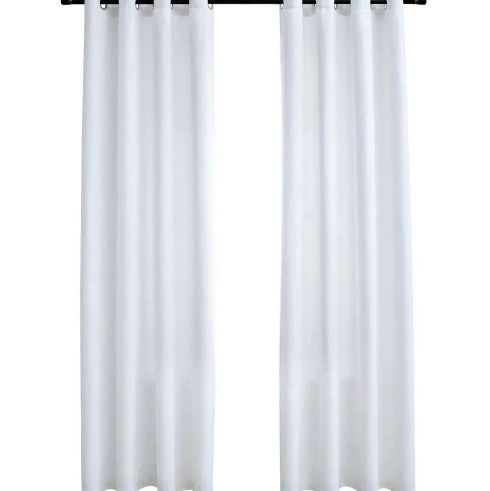 Pimennysverhot metallirenkailla 2 kpl valkoinen 140x225 cm