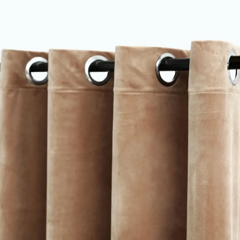 Pimennysverhot renkailla 2 kpl sametti beige 140x225 cm