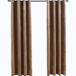 Pimennysverhot renkailla 2 kpl sametti beige 140x175 cm