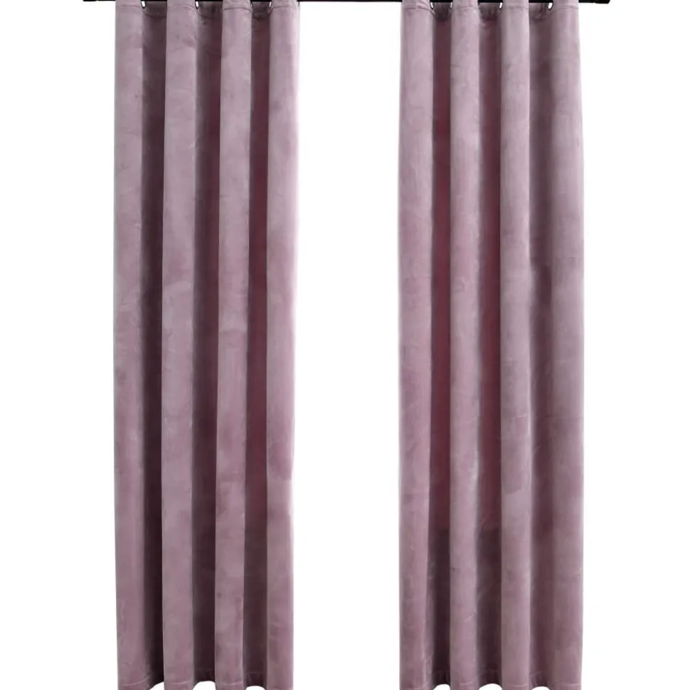 Pimennysverhot renkailla 2 kpl sametti pinkki 140x225 cm