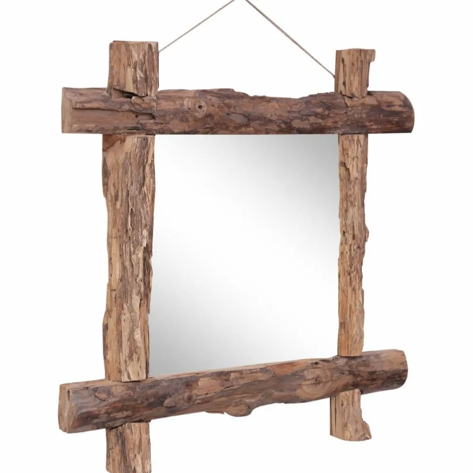 Pölkkypeili luonnollinen 70x70 cm täysi kierrätetty puu