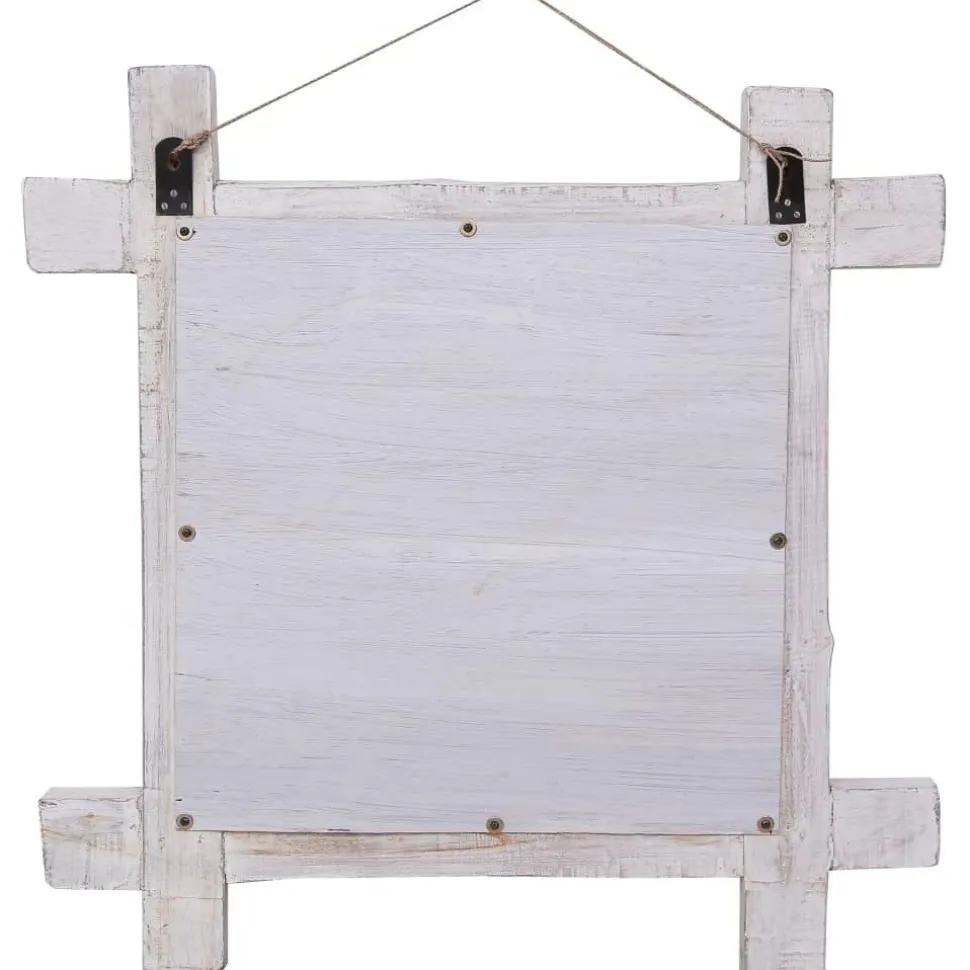 Pölkkypeili valkoinen 70x70 cm täysi kierrätetty puu