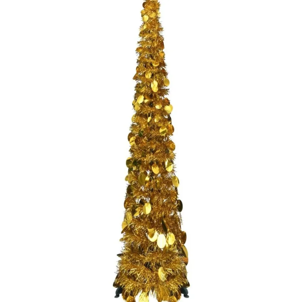Pop-up tekojoulukuusi kullanvärinen, 129cm, PET