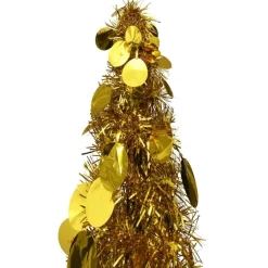 Pop-up tekojoulukuusi kullanvärinen, 129cm, PET