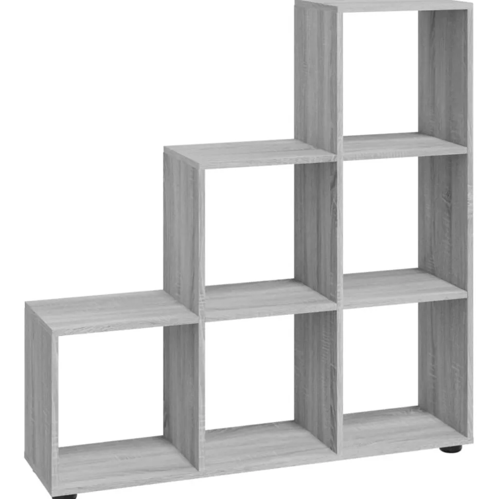Porraskirjahylly 107 cm tekninen puu harmaa