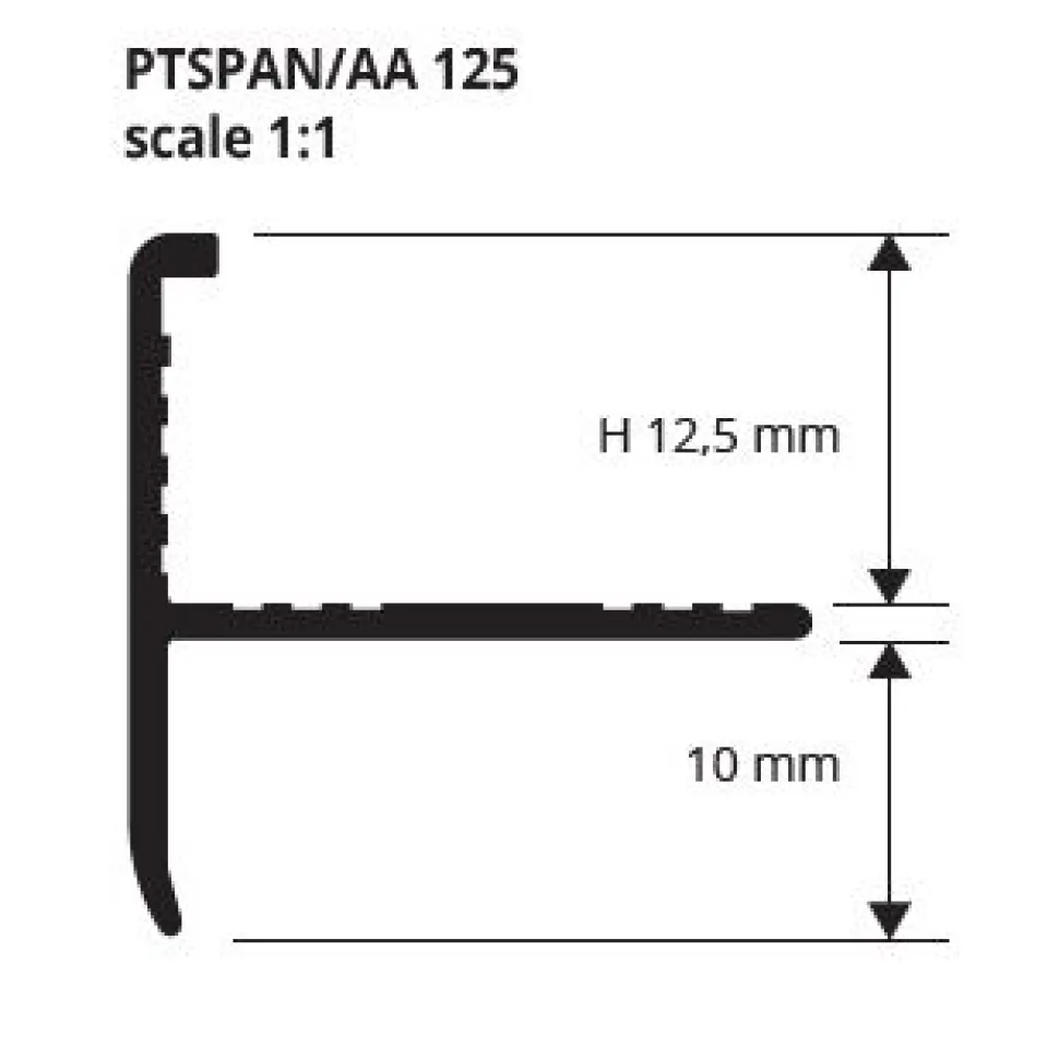 Porraskulmalista Progress Profiles Protermstep ALL 12,5mm 2,7m anodisoitu alumiini
