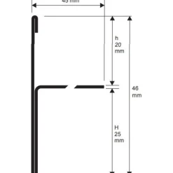 Porraskulmalista Progress Profiles Protermstep ACC 2,7m 20/25mm kiiltävä rst