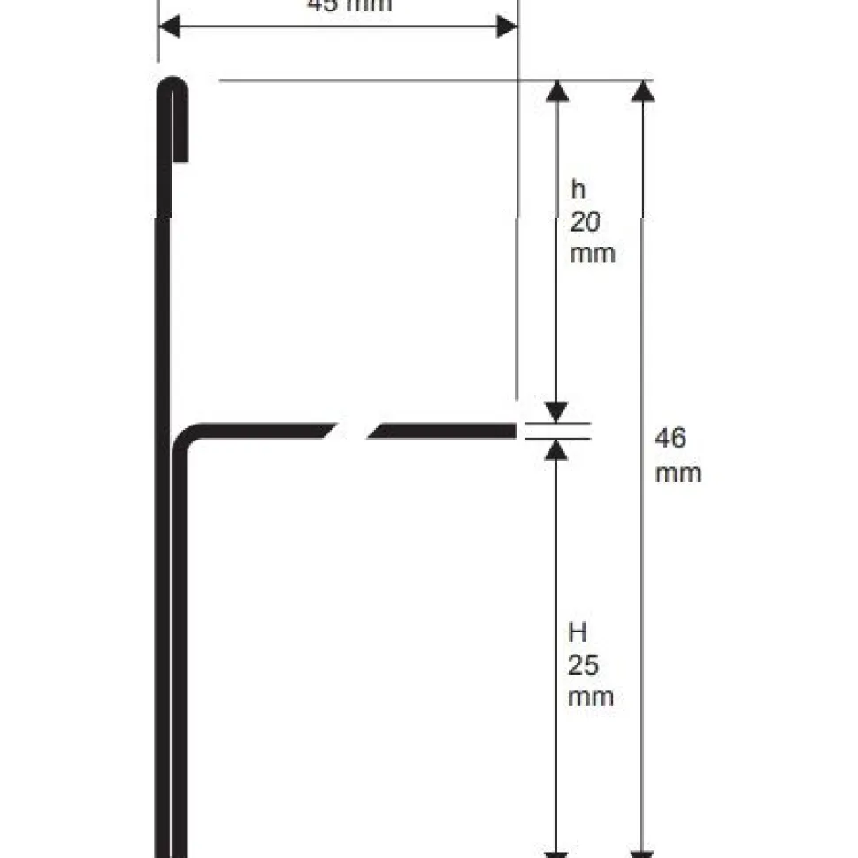 Porraskulmalista Progress Profiles Protermstep ACC 2,7m 20/25mm kiiltävä rst