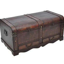 Puinen aarrearkku suuri ruskea