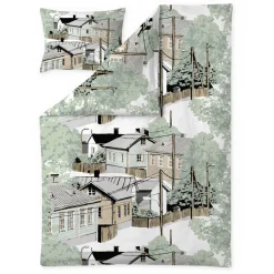 Pussilakanasetti Vallila Naapurusto, 150x210cm, minttu
