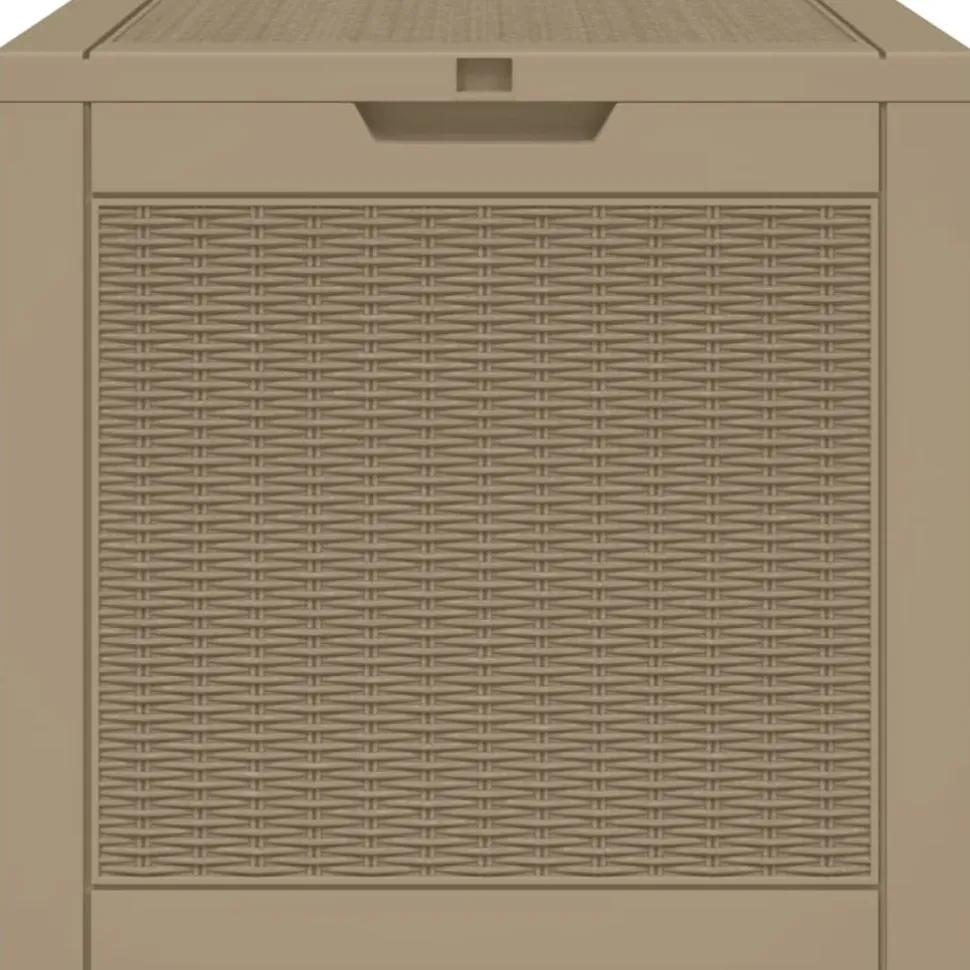 Puutarhan säilytysarkku 55,5x43x53 cm, vaaleanruskea, polypropeeni