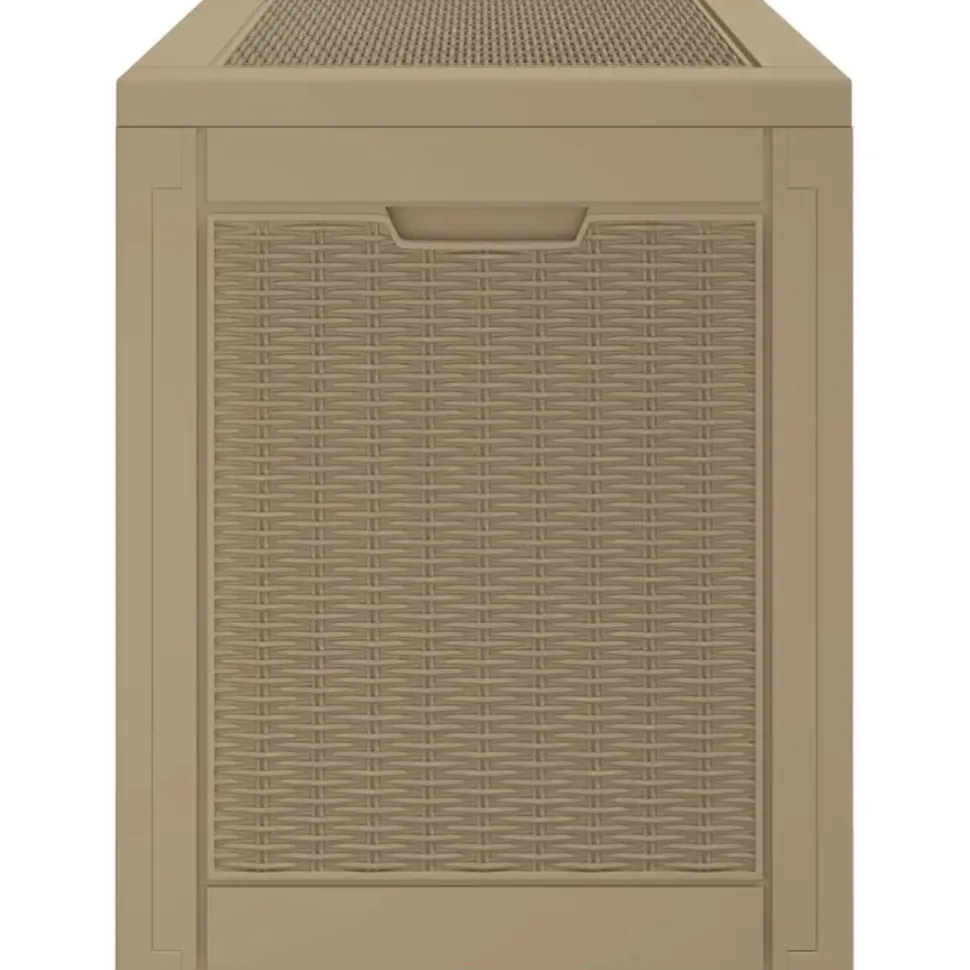 Puutarhan säilytysarkku 55,5x43x53 cm, vaaleanruskea, polypropeeni