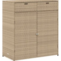 Puutarhan säilytyskaappi beige 105x55x113 cm polyrottinki