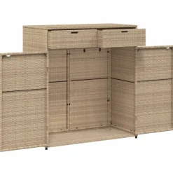 Puutarhan säilytyskaappi beige 105x55x113 cm polyrottinki