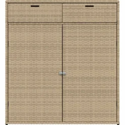 Puutarhan säilytyskaappi beige 105x55x113 cm polyrottinki