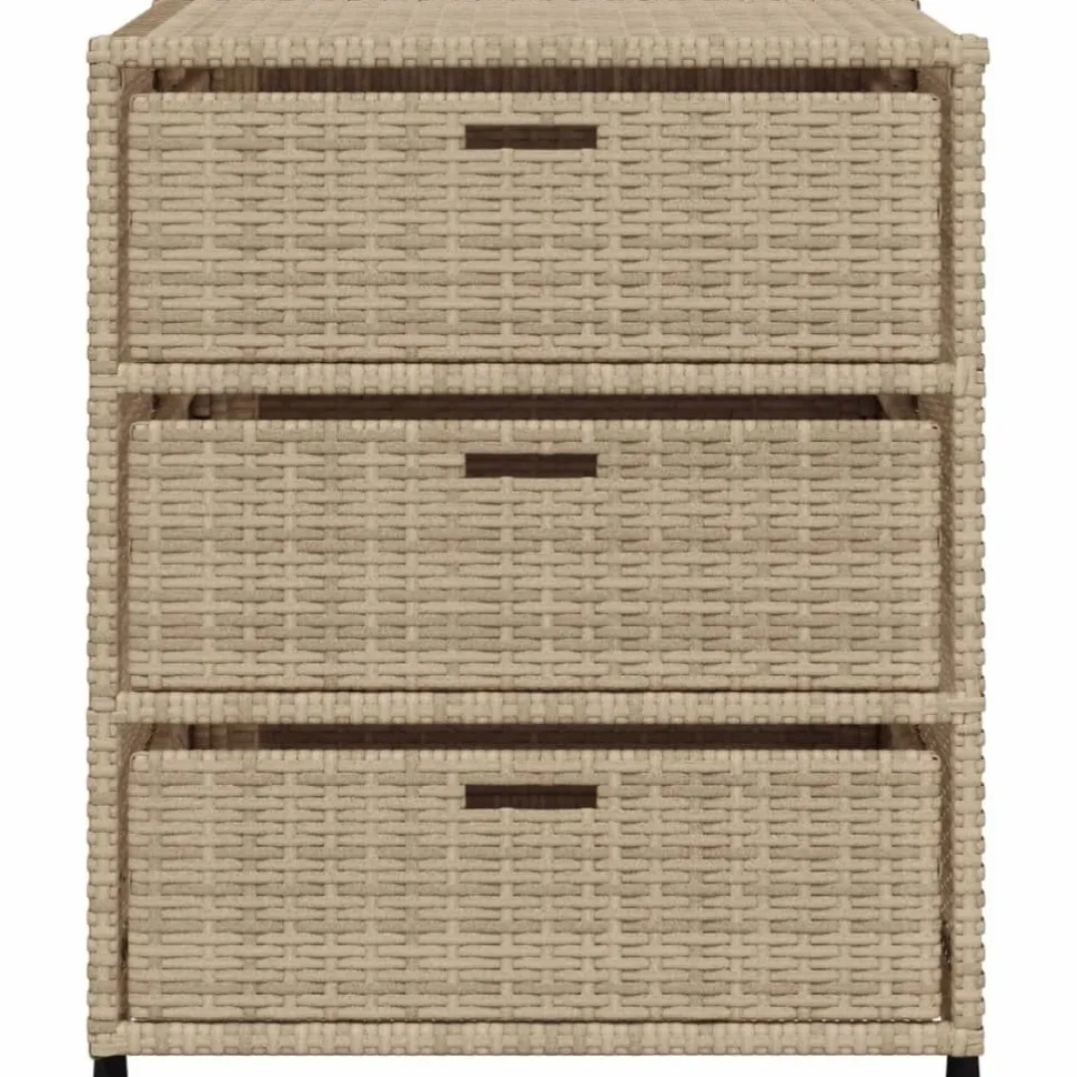 Puutarhan säilytyskaappi beige 55x59x69 cm polyrottinki