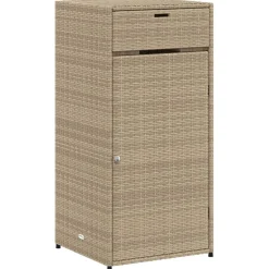 Puutarhan säilytyskaappi beige 55x55x111 cm polyrottinki